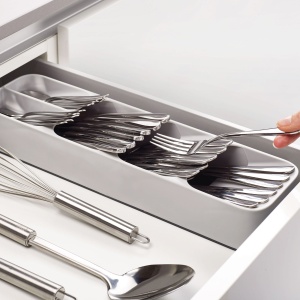 Suport pentru tacâmuri - 5 compartimente - plastic - 40 x 11 x 5,5 cm