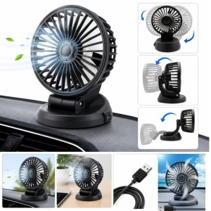 Ventilator Portabil USB 5V, 16cm, Reglaj Multi-Poziție 360°, pentru Birou și Mașină, Reîncărcabil