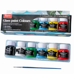 Acuarele la Borcan 25ml pe Sticla 6/set, Diferite Culori cu Pensula 15cm