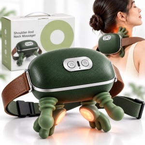 Aparat de Masaj Cervical 4D, Fara Fir, cu Incalzire, USB-C, pentru Gat, Umeri, Spate si Picioare