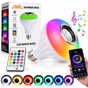 Bec LED 13x9cm Muzical cu Difuzor Bluetooth și Telecomandă, Lumină RGB Multicoloră, Control prin Telefon