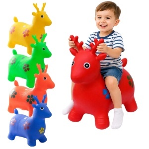 Calut Gonflabil pentru Sărit, 50x40x25cm, din Cauciuc, Model Animăluț pentru Copii, Diferite Culori - Img 2