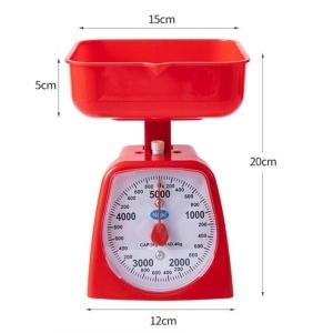 Cântar Mecanic 20x12cm de Bucătărie 5kg, cu Tavă Detașabilă 15x5cm si Afișaj Diferite Culori - Img 3