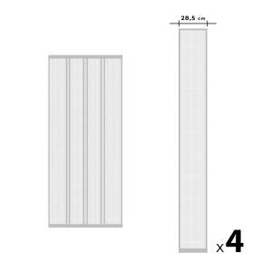 Cortina de țânțar pentru ușă - 4 benzi - max. 100 x 220 cm - alb