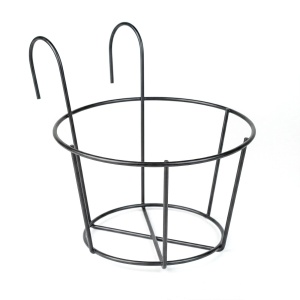 Cos metalic - pentru fixarea ghivecelor de flori - 18 cm - negru - Img 2
