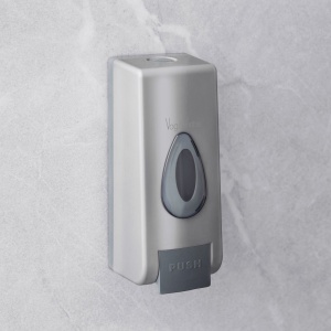 Dozator de săpun cu pompă manuală - 350 ml - perete - argintiu - Img 2