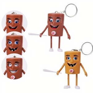 Figurina Breloc 12/set Tung Tung Shaur 9cm, cu Schimbare de Expresie Diferite Culori