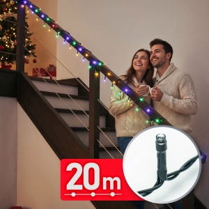 Ghirlandă luminoasă – 20 m – multicolor - 400 LED – 220–240 V – 6 W – cablu verde