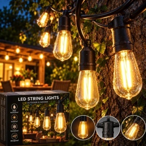 Ghirlanda Luminoasa 5M cu Led cu 10 Becuri, Lumina Alb Cald