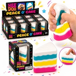Jucărie Squishy Felie de Tort 12/set, Antistres, 7.5×5×4.5cm, Super Moale și Elastică, Model Peace O' Cake, Diferite Culori
