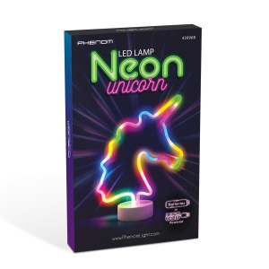 Lampă cu neon LED - unicorn multicolor - 3 x AA + USB - 28,5 x 8,5 x 24,5 cm - Img 2