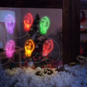 LED-uri de Craciun - gel autocolant fereastra - 6 LED - 2 x AA