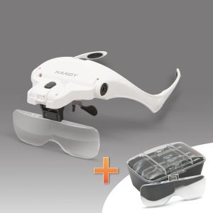 Lupă de cap cu iluminare LED + set de lentile