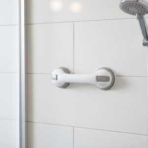 Mâner pentru baie – cu ventuză – plastic – alb – 30 cm - Img 2