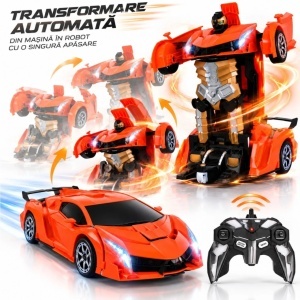 Masina Transformers Uriasa 36x14cm, Robot Interactiv, cu Telecomanda, Bump and Go, Lumini LED si Sunete, Diferite Culori - Img 2