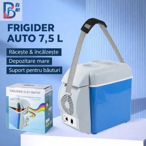 Mini Frigider Electric 2 în 1 Portabil 7.5L Funcție Răcire și Încălzire, 32.5x20.5x30cm cu Suport Băuturi - Img 3
