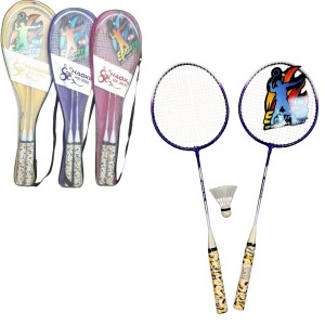 Palete Badminton 2/set cu Fluturas, Diferite Culori 62cm