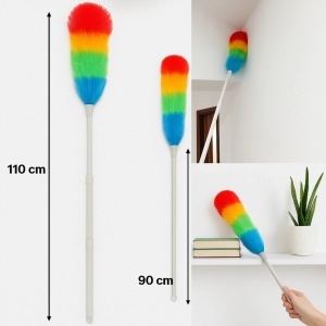 Pămătuf Telescopic Multicolor 110cm, cu Mâner Extensibil pentru Șters Praful