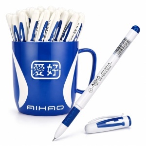 Pix cu Gel Albastru 96/set, cu 2 Cani Suport a cate 48 Pixuri
