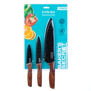 Secretul lui Baker - set cuțit de bucătărie din 3 piese + mâner cu lamă