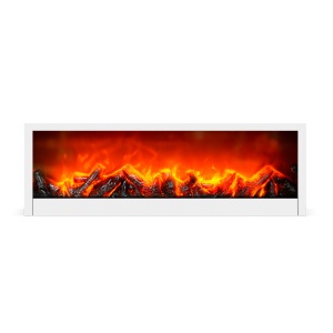 Şemineu LED cu efect de flacără - alb - cu alimentare de la baterie sau USB - 60 x 10 x 20 cm - Img 2