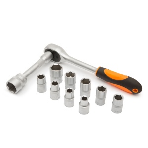 Set chei tubulare cu clichet- 12 buc - 1/2" - 10 - 24 mm
