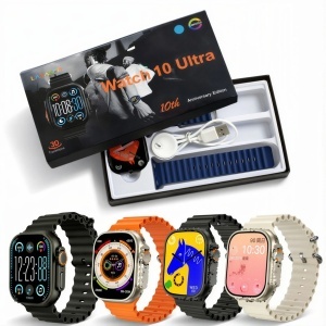 Smartwatch Watch 10 Ultra cu Interfață 3D Display 4.5×3.5cm, Încărcare Wireless Curele din Silicon Interschimbabile Reglabile Diferite Culori