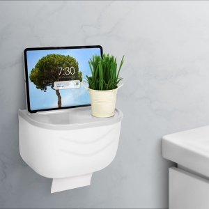 Suport pentru hârtie igienică - alb - 210 x 135 x 135 mm
