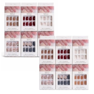 Unghii False 12/set, Aplicare Rapidă cu Bandă Adezivă, Diferite Modele - Img 2