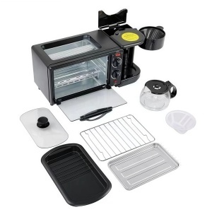 Aparat Multifuncțional 3 în 1 pentru Mic Dejun, 46.7x 28x21cm, Cuptor Electric 9L, Cafetieră 500ml și Plită Superioară, 2800W, SC-206 - Img 3