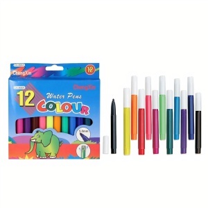 Carioci Colorate 12/set pe Bază de Apă, 14cm Diferite Culori