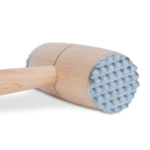 Ciocan pentru carne din lemn - cu inserție metalică - 29 cm