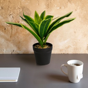 Decor plastic - șofrănel cu dungi - 20 x 8.5 cm