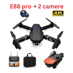Drona E88 Pro cu 2 camere si husa de transport