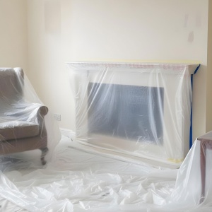 Folie de protecție cu bandă de mascare - 20 x 2,5 m - 7 microni
