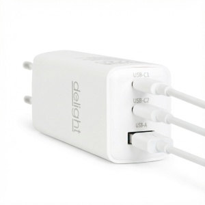 Încărcător cu încărcare rapidă USB-A (20 W) + Type-C Power Delivery (PD 45 W) - Alb - Img 3
