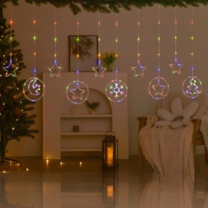 Instalație de Crăciun 4m Model Perdea, Lumini LED Multicolore, Fir Transparent, cu Mufa Conectabila prin Serie, pentru Interior și Exterior - Img 2