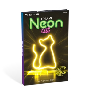 Lampă cu neon LED - pisică alb cald - 3 x AA + USB - 17 x 1,6 x 23,3 cm - Img 2