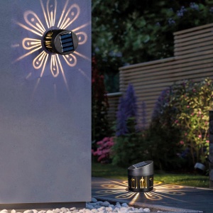 Lampă decorativă solară – de perete / independentă – 8 x 9 cm – 1 LED SMD alb cald