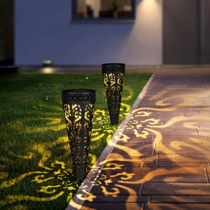 Lampă solară - 1 LED alb cald - 28,5 x 7 cm