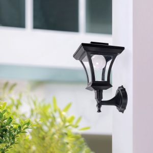 Lampă solară LED - de perete - 21 x 21 cm - 8 LED-uri - neagră - alb cald - Img 2