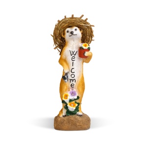 Lampă solară LED figurină animal - Suricat "Welcome" - LED alb cald - 30 cm - Img 2