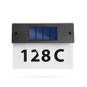 Lampă solară pentru număr de casă - plexiglas transparent - LED alb rece - 22 x 16,5 x 5 cm - Img 2