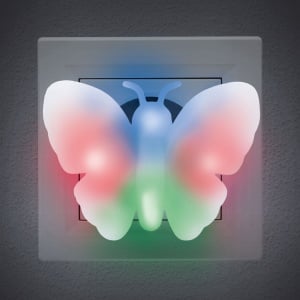 Lumină de veghe LED multicoloră - Fluture - 230 V
