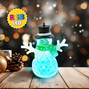 Om de zăpadă cu LED de Crăciun - verde - LED RGB - 9 x 8 x 5 cm