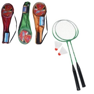 Palete Badminton 2/set cu 2 Fluturasi, 62cm din Plastic