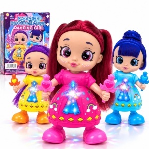 Papusa Muzicală K-Pop Dancing Girl 22.5cm, cu Lumini LED, Muzică, Dans și Mișcare Automata, Diferite Modele