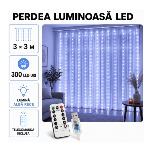 Perdea 3*3 300LED - alb rece