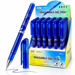 Pix cu Gel Stergibil BIA 24/Set, cu Radiera, Albastru