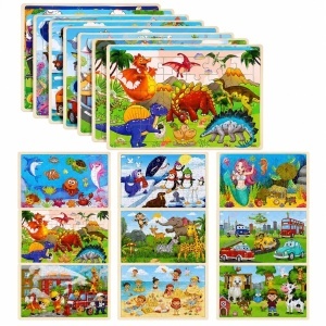 Puzzle din Lemn 24 de piese, pentru Copii 15x23cm, Diferite Modele - Img 2